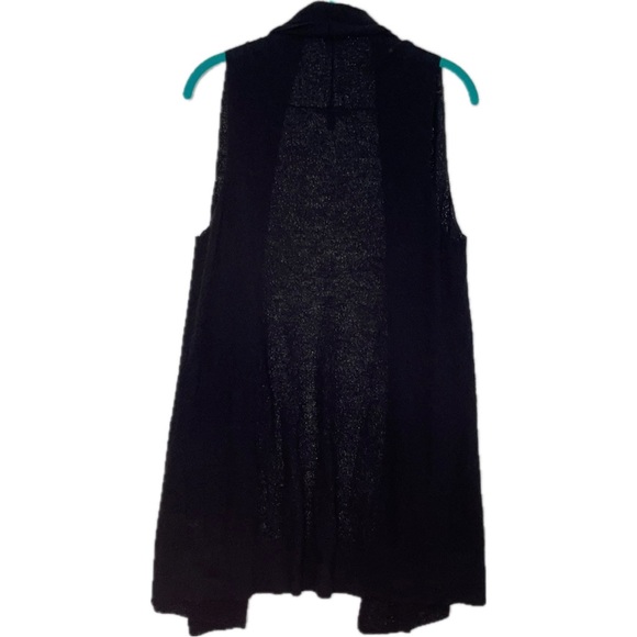 Eileen Fisher | Sleeveless Black Drape Cardigan Vest Women’s Size Medium - Picture 2 of 5